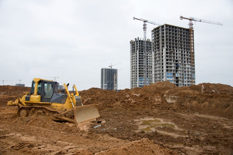 Construction Site with Lifting Equipment
